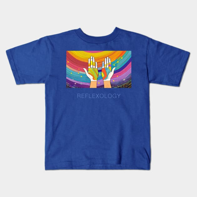 Hand Reflexology Art Kids T-Shirt by CreativePhil